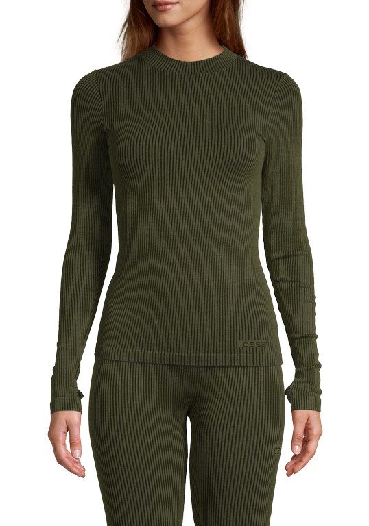 Casall Wool Rib Long Sleeve Green