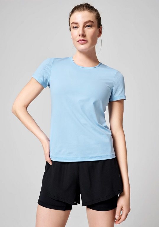 Casall Essential Mesh Detail Tee - Sky Blue