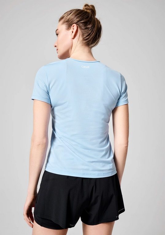 Casall Essential Mesh Detail Tee - Sky Blue