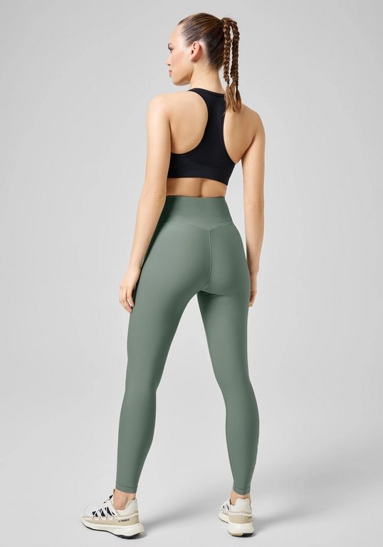 Casall Graphic High Waist Tights - Dusty Green