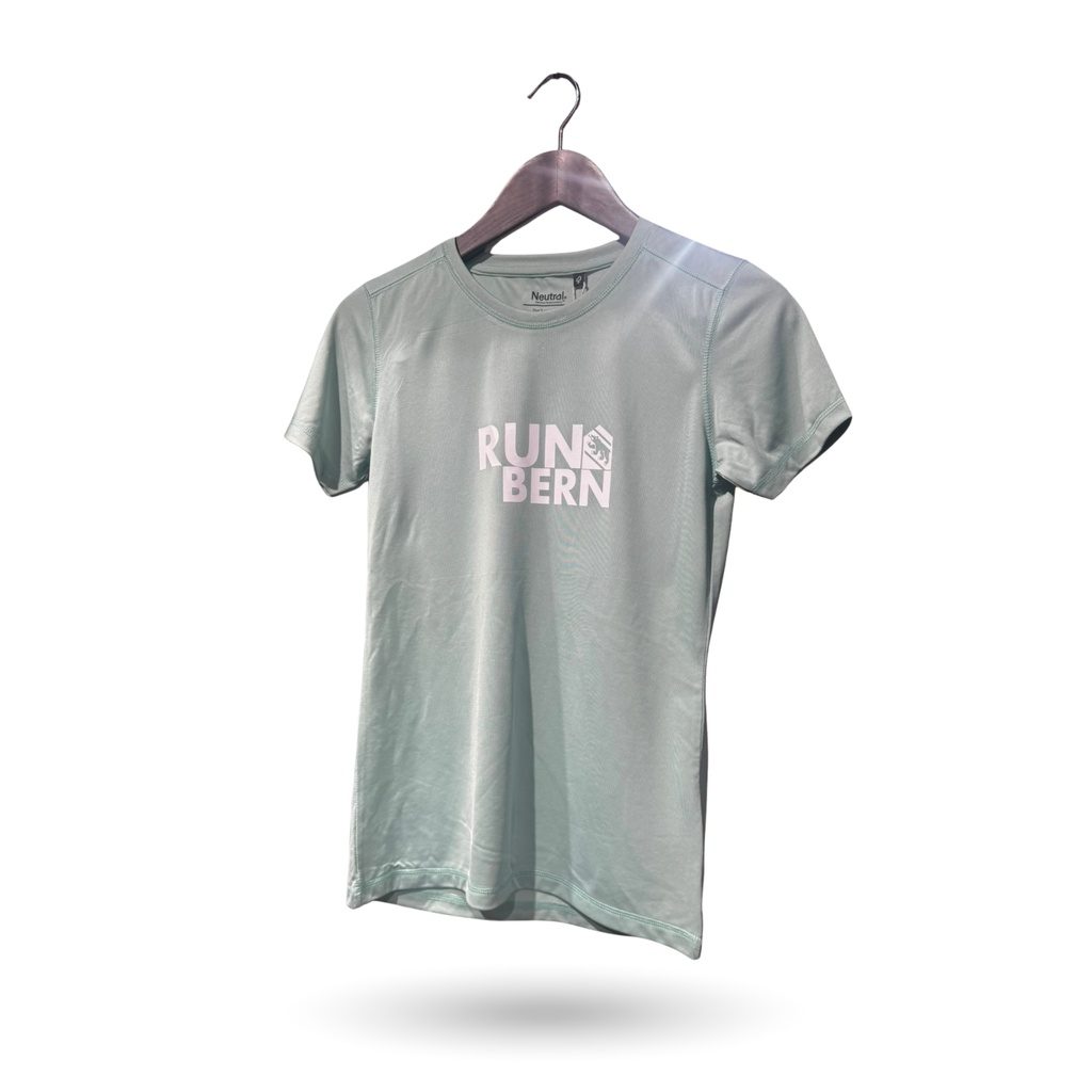 Performance Sport-Shirt für Frauen | «Run Bern» | 100% Okay Recycled Polyester, Mint