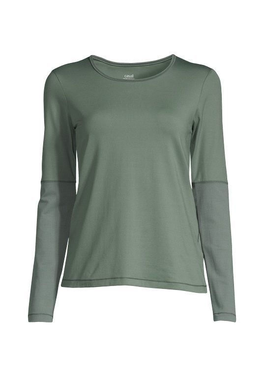 Casall Essential Mesh Detail Long Sleeve - Dusty Green