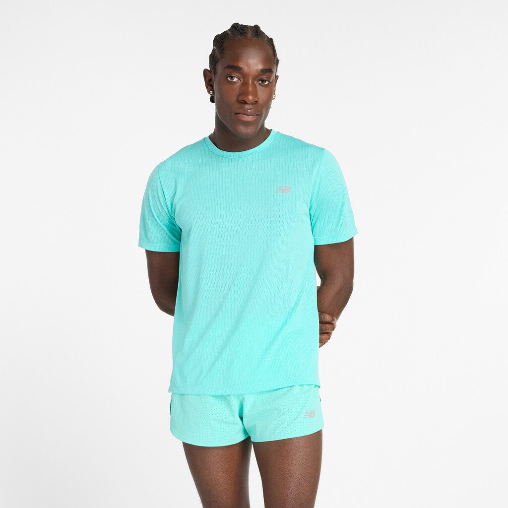 New Balance Athletics Run T-Shirt Türkis | Men